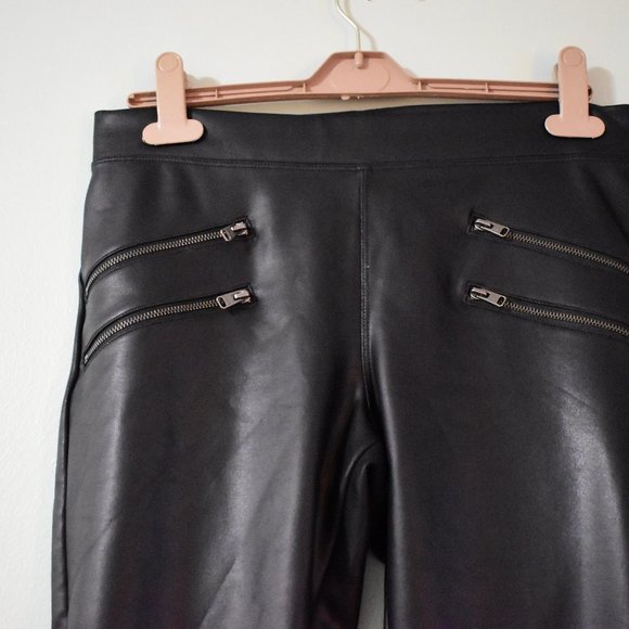 Black photo leather leggings - Picture 2 of 3